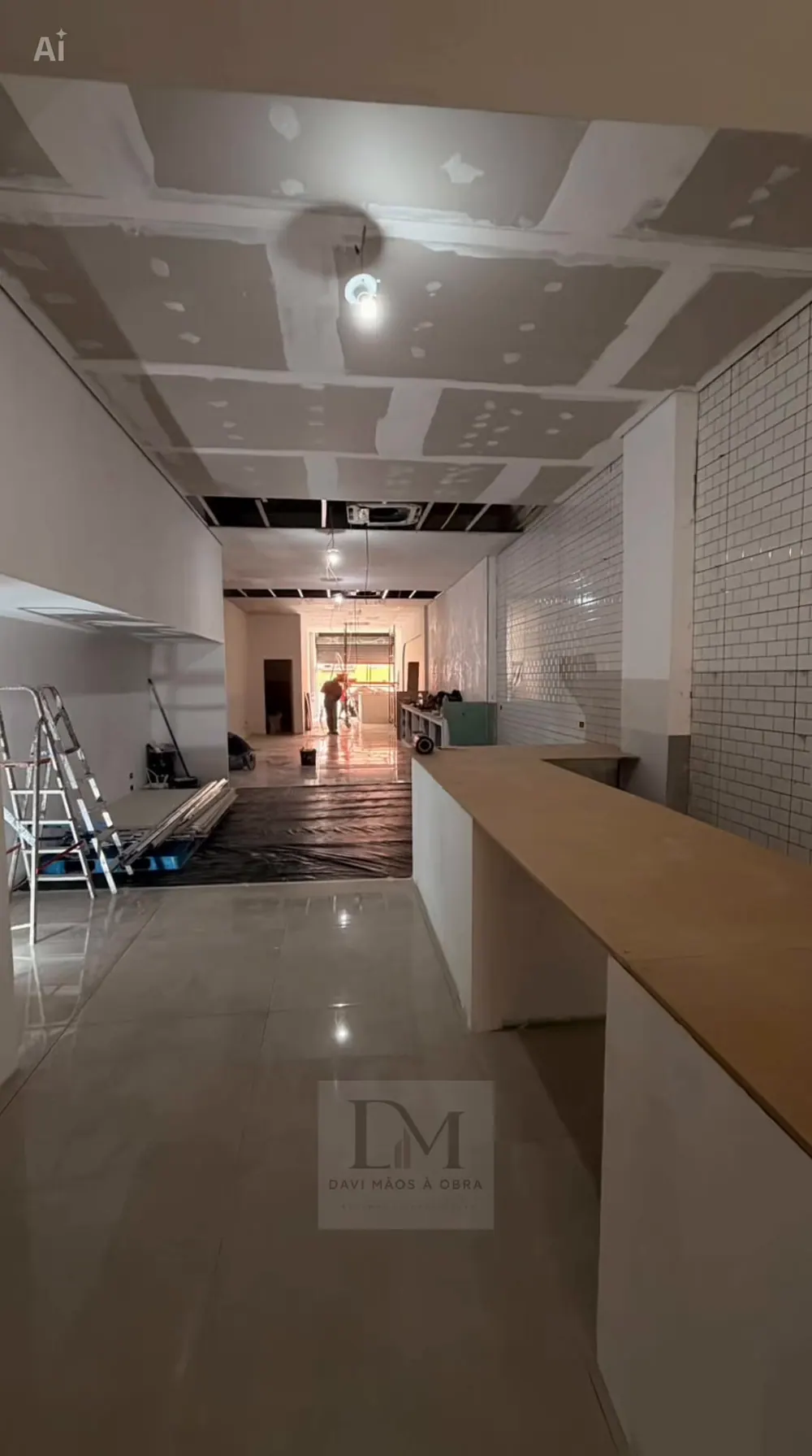 Área de atendimento durante a obra